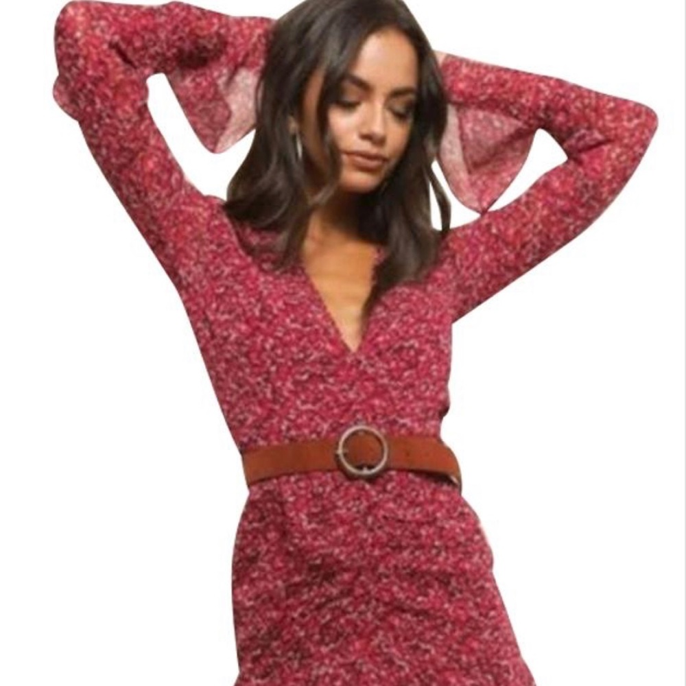 Fletch Hyland Floral Ruffle Medium Cocktail Dress